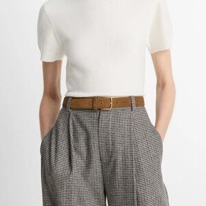 VINCE Wool & Cashmere-Blend Short-Sleeve Crewneck Sweater Large